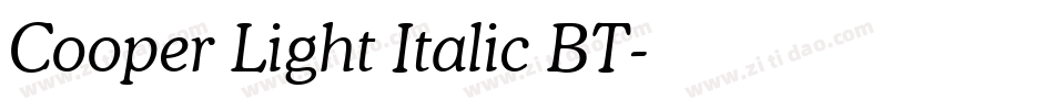 Cooper Light Italic BT字体转换